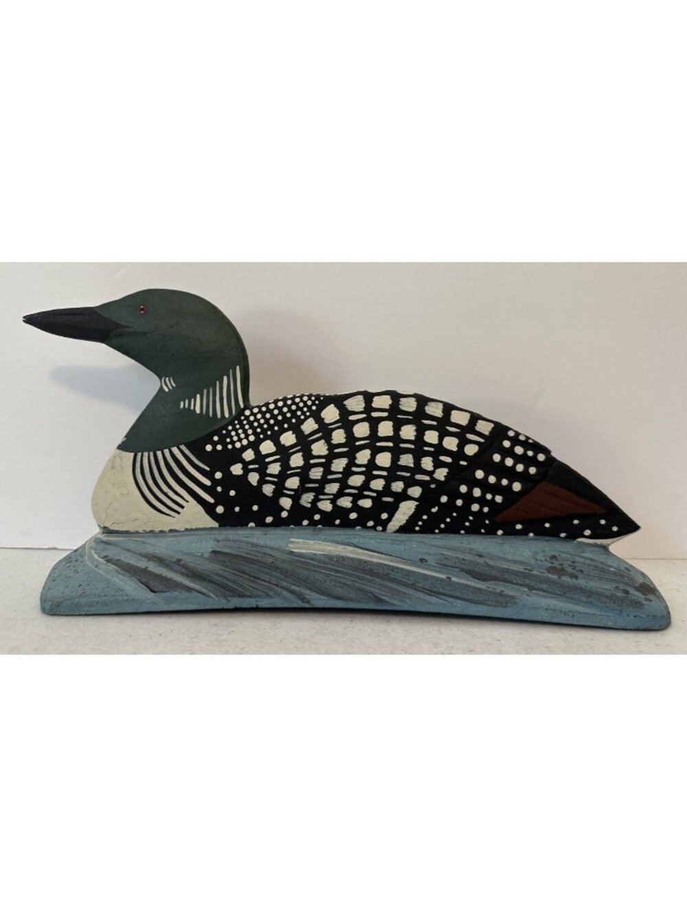 Loon doorstop cast iron hand painted 1989 signed Heated Rivalry bird decor VTG